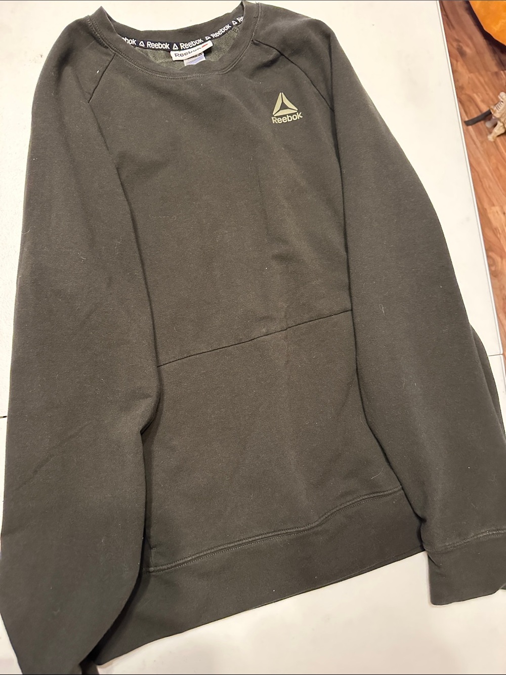 Reebok Olive Crew Sweatshirt with Small Logo